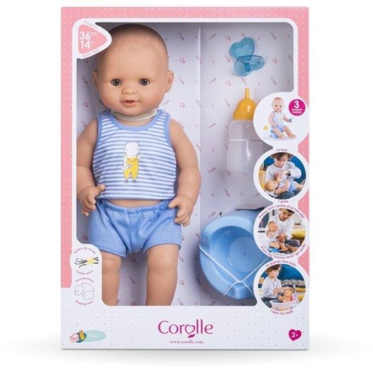 Corolle Paul Baby-Puppe aus Vinyl 36 cm mit Toilettentraining und Zubehör