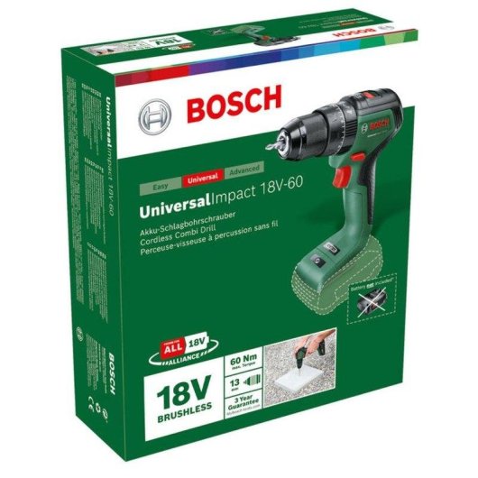 Trapano avvitatore percussivo Bosch UniversalImpact 18V-60 60Nm