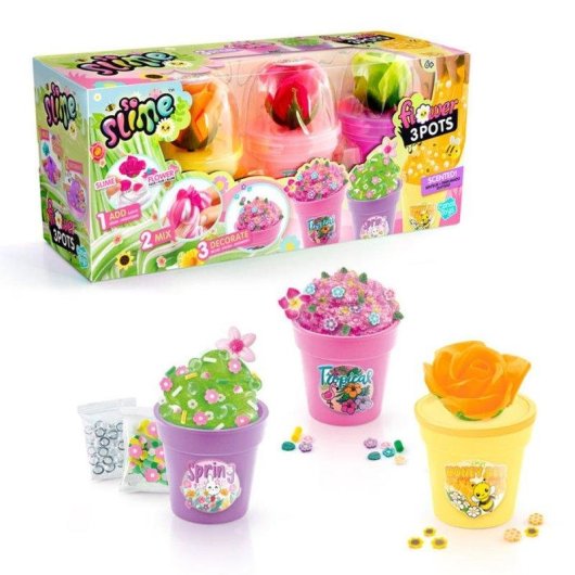Kit Creativo So Slime Flower Canal Toys con 3 Botes Slime Aromatizado