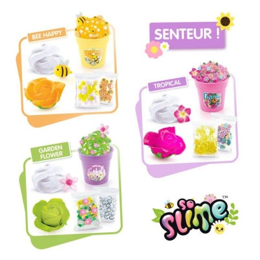 Kit Creativo So Slime Flower Canal Toys con 3 Botes Slime Aromatizado