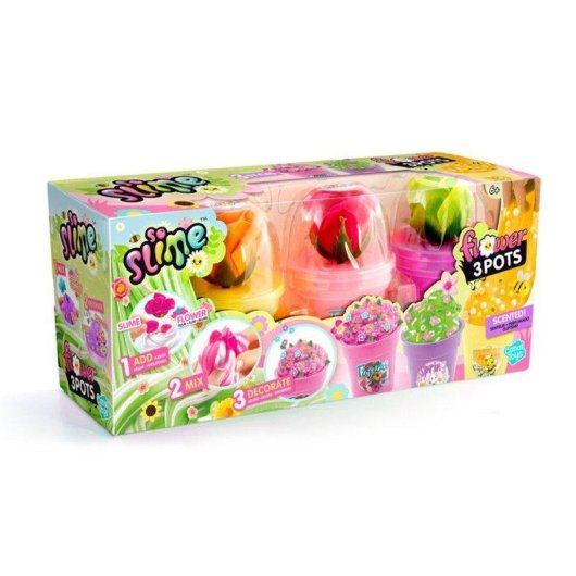 Kit Creativo So Slime Flower Canal Toys con 3 Botes Slime Aromatizado