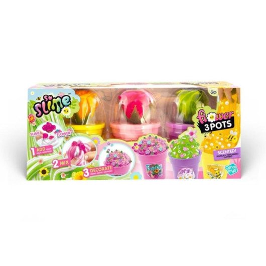 Kit Creativo So Slime Flower Canal Toys con 3 Botes Slime Aromatizado