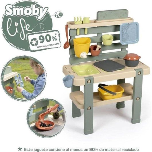 Cucina da gioco esterna Smoby Life 11 accessori plastica riciclata