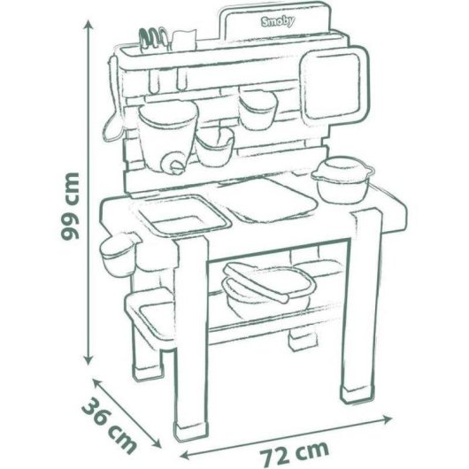 Cucina da gioco esterna Smoby Life 11 accessori plastica riciclata