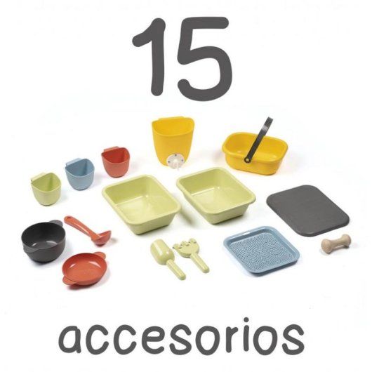 Cucina da gioco esterna Smoby Life 11 accessori plastica riciclata