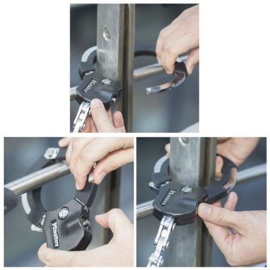 Candado manilla bici Master Lock Street Cuff acero cementado 35 cm 4 llaves