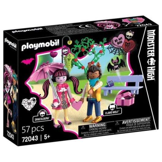 PLAYMOBIL Monster High Valentinstag-Treffen Set Draculaura Clawd Wolf 126 Teile