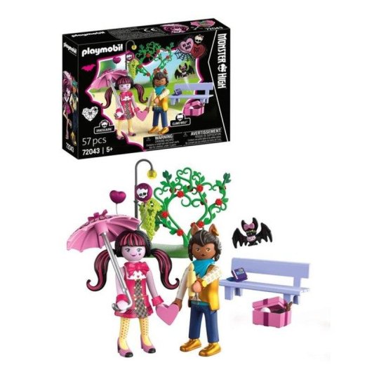 PLAYMOBIL Monster High Valentinstag-Treffen Set Draculaura Clawd Wolf 126 Teile