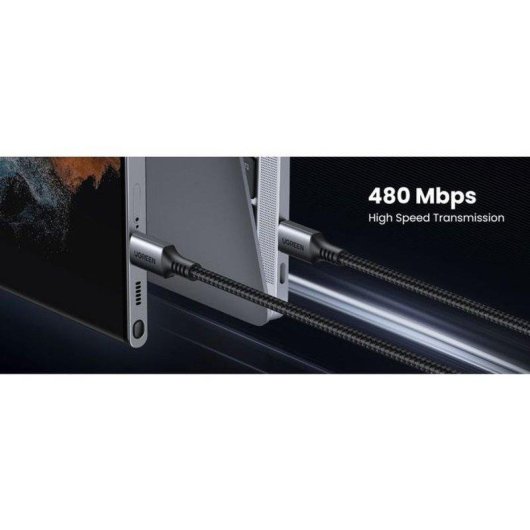 Cable USB-C a USB-C UGreen US567 Nylon Trenzado 1 m 60W 480 Mbps