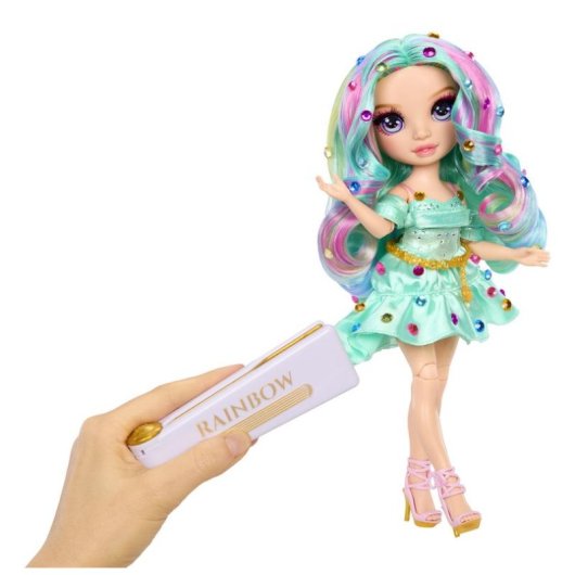 Bambola di Moda Rainbow High Be Dazzling Celine Turquoise 27-28 cm con capelli turquoise