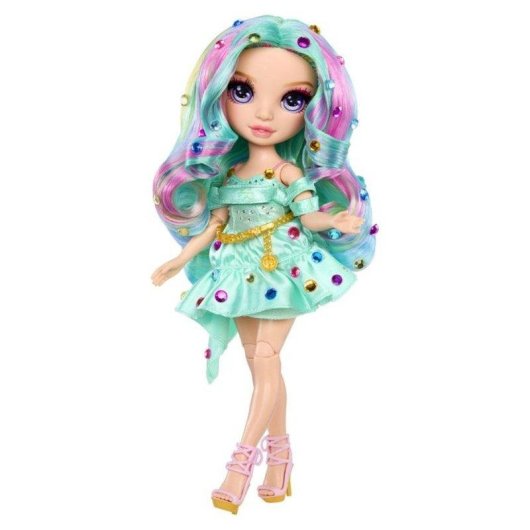 Bambola di Moda Rainbow High Be Dazzling Celine Turquoise 27-28 cm con capelli turquoise