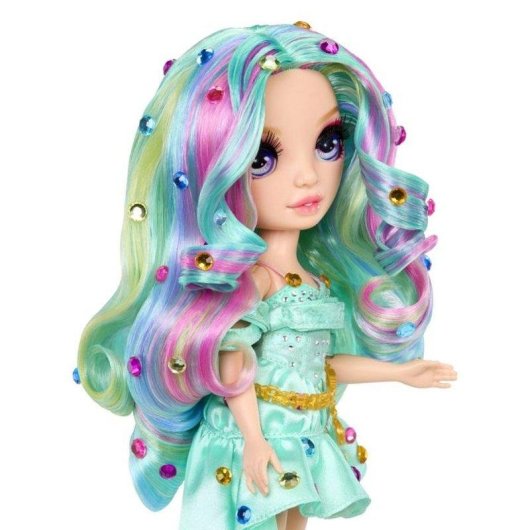 Bambola di Moda Rainbow High Be Dazzling Celine Turquoise 27-28 cm con capelli turquoise