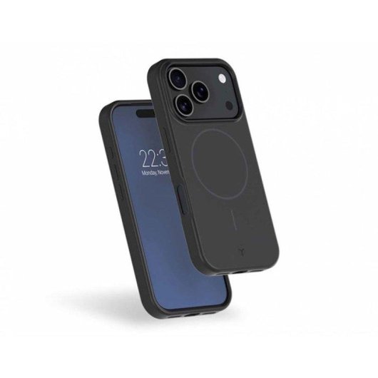 Funda para móvil Force Case Silicona Reforzada Mate Negra con MagSafe para iPhone 17 Pro