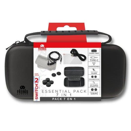 Kit Accessori 7-in-1 Freaks and Geeks Nintendo Switch 2 con Custodia Impermeabile