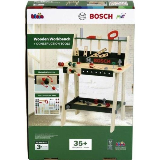 Banco da lavoro infantile in legno FSC Klein licenza Bosch 35+ attrezzi