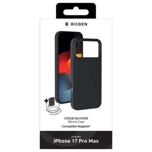 Cover Bigben Connected Silicone MagSafe Nera Soft Touch per iPhone 17 Pro Max