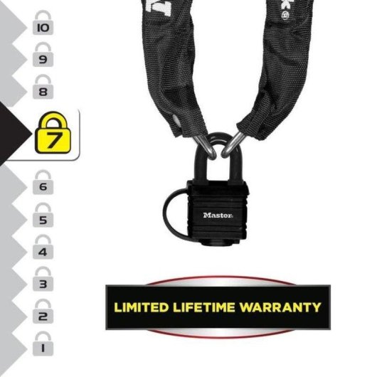 Candado de cadena Master Lock 90 cm funda nylon para bicicleta