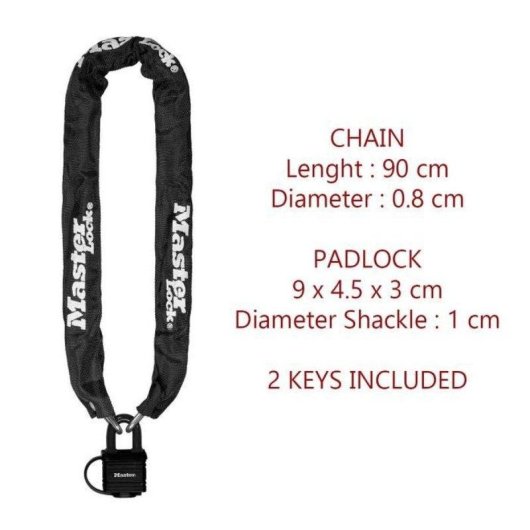 Candado de cadena Master Lock 90 cm funda nylon para bicicleta