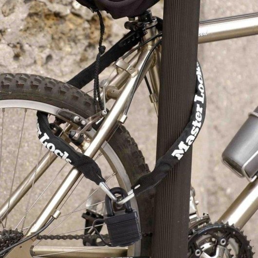 Candado de cadena Master Lock 90 cm funda nylon para bicicleta
