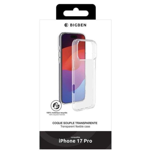 Bigben Silisoft TPU Transparente Slim Antischock Hülle Anti-Gelb für iPhone 17 Pro