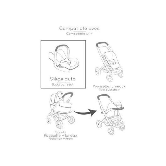 Seggiolino per Bambole Smoby Maxi-Cosi 3 in 1 Beige Fino a 42 cm