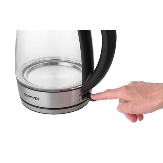 Wasserkocher Concept RK4120 1,7 L 2200 W Schwarz Edelstahl Glas