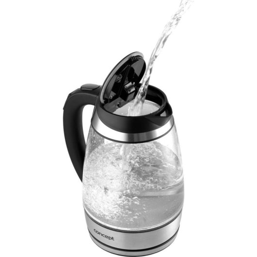 Wasserkocher Concept RK4120 1,7 L 2200 W Schwarz Edelstahl Glas