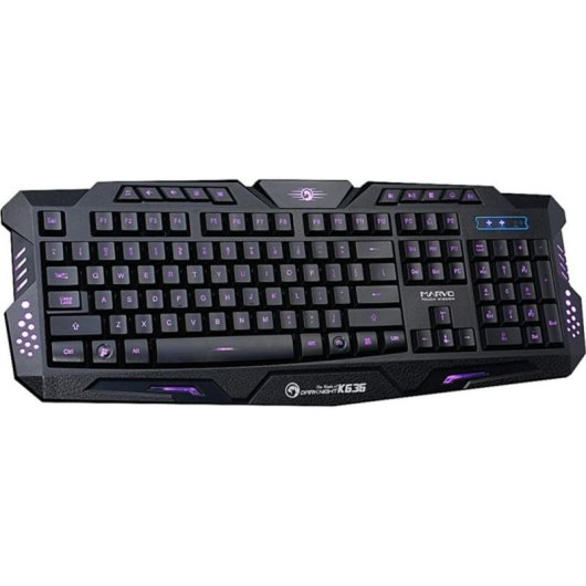 Teclado Marvo K636 membrana com fio LED QWERTY inglês USB gaming