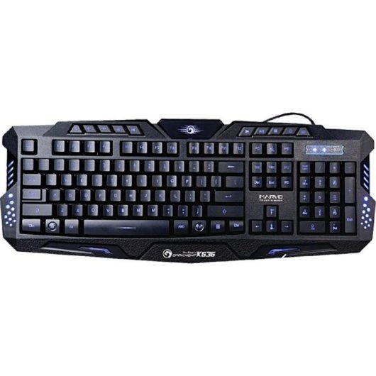 Teclado Marvo K636 membrana com fio LED QWERTY inglês USB gaming