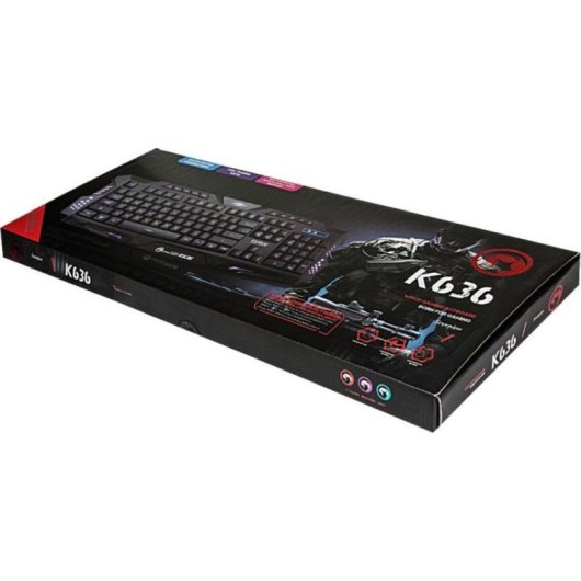 Teclado Marvo K636 membrana com fio LED QWERTY inglês USB gaming