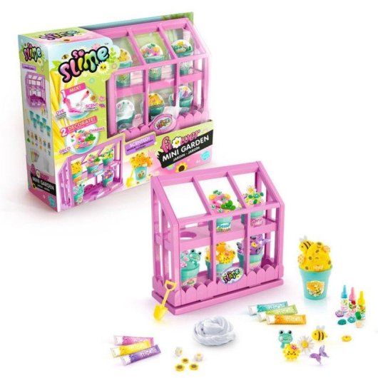 Kit Creativo Slime Canal Toys So Slime Flower Mini Garden Rosa Con 6 Vasetti