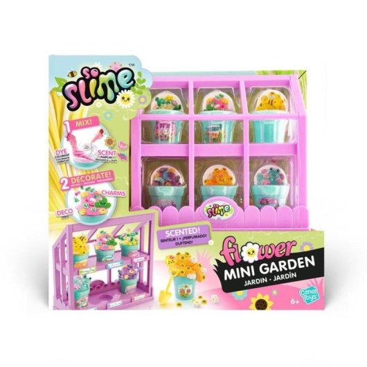 Kit Creativo Slime Canal Toys So Slime Flower Mini Garden Rosa Con 6 Vasetti