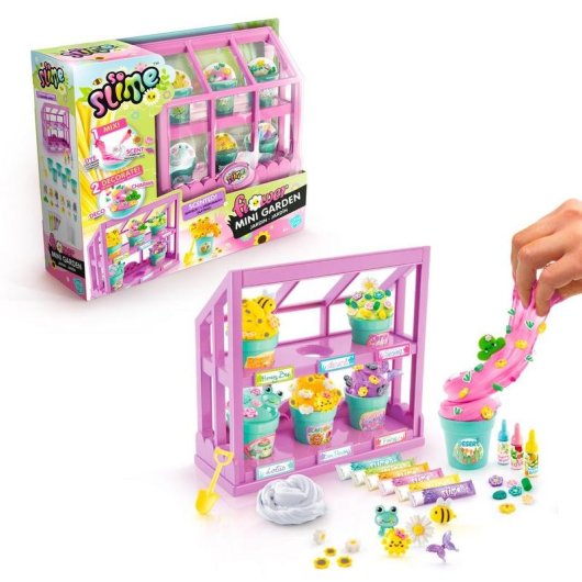 Kit Creativo Slime Canal Toys So Slime Flower Mini Garden Rosa Con 6 Vasetti