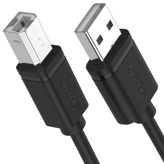 USB 2.0 Kabel Unitek Y-C4001GBK USB-A auf USB-B 2 m Schwarz