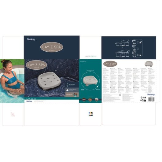 Aufblasbare Sitzgelegenheit Lay-Z-Spa Höhenverstellbar 8-12 cm Grau