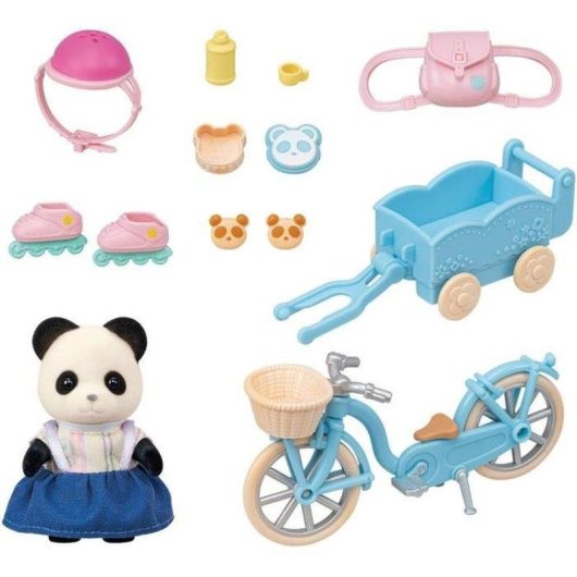 Set Sylvanian Families 5652 Bicicletta con Rimorchio e Accessori