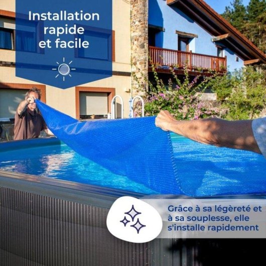 Cubierta solar para piscina Gre CPROV810 Oval 8,10 x 4,70 m Azul
