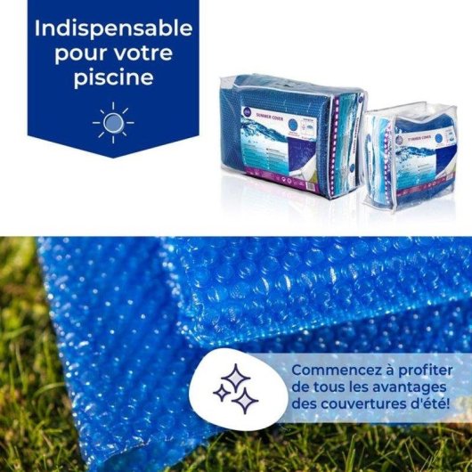 Cubierta solar para piscina Gre CPROV810 Oval 8,10 x 4,70 m Azul
