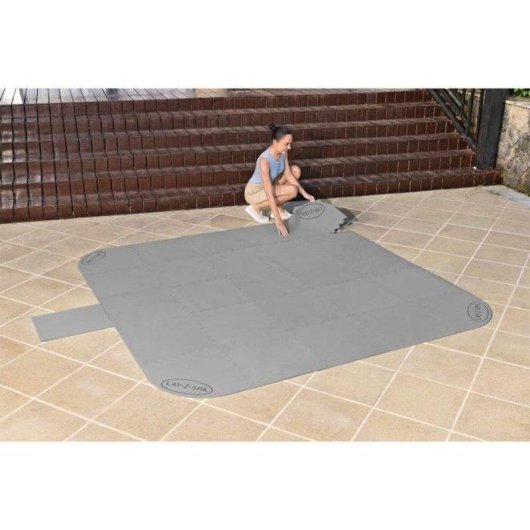 Bodenfliese Bestway Lay-Z-Spa 196 x 196 cm Grau 17-teilig
