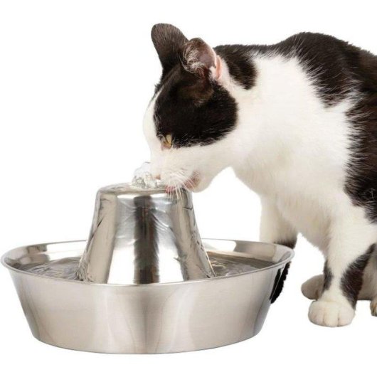 Fuente de agua para mascotas PetSafe Seaside acero inoxidable 1,8 L bomba silenciosa