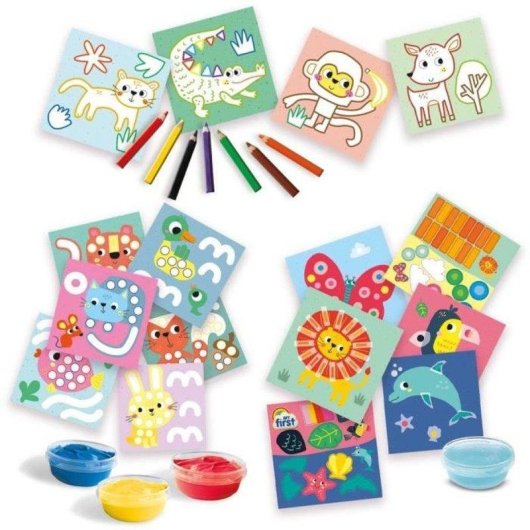 Kit Creativo SES Creative My First 3 en 1 Pintar, Colorear y Pegatinas