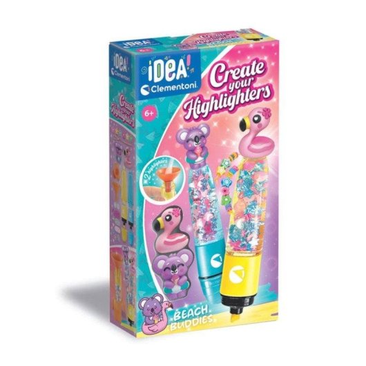 Kit Creativo Clementoni Crée Tes Fluos Summer Friends 2 Pennarelli
