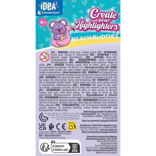 Kit Creativo Clementoni Crée Tes Fluos Summer Friends 2 Pennarelli