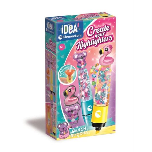 Kit Creativo Clementoni Crée Tes Fluos Summer Friends 2 Pennarelli
