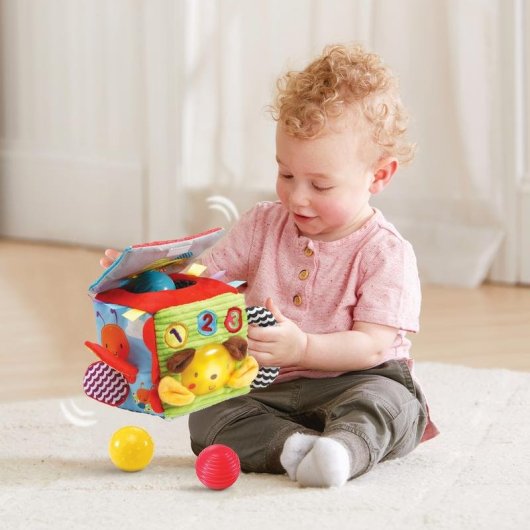 Juguete interactivo VTech Cubo Sensorial 6 caras texturizadas luces y sonidos para 3-36 meses