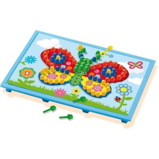 Kit Tavola a Piastrelle SES Creative con 4 Carte e Tasselli Colorati