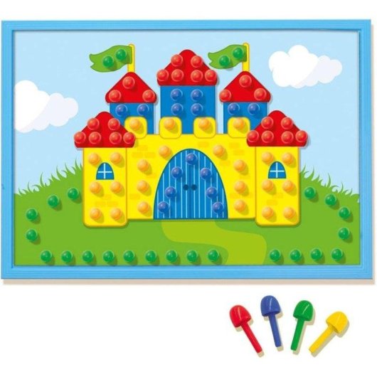 Kit Tavola a Piastrelle SES Creative con 4 Carte e Tasselli Colorati