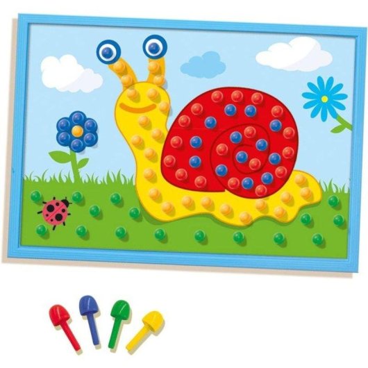 Kit Tavola a Piastrelle SES Creative con 4 Carte e Tasselli Colorati