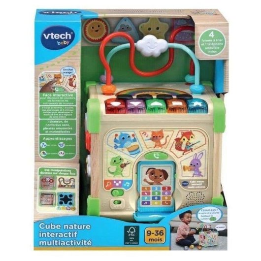 Juguete interactivo VTech Baby Cube Nature 5 Caras 3 Modos 130 Canciones
