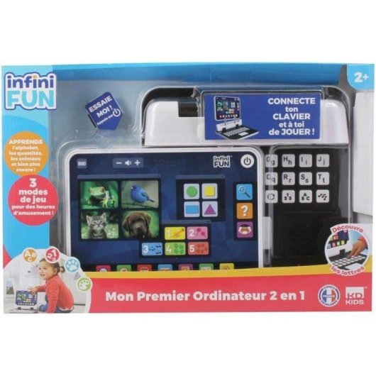 Tablet educativa infantil InfiniFUN 2 en 1 con teclado y 2 modos de juego